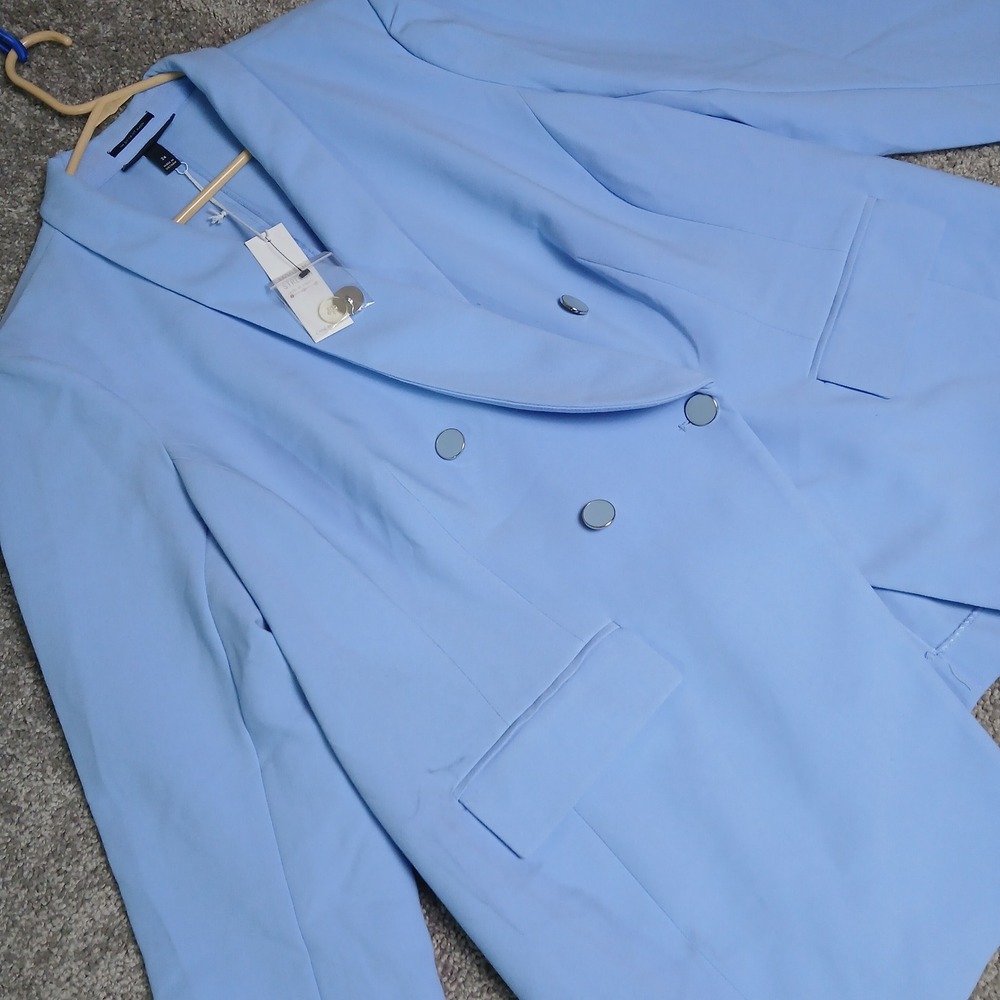 Lane Bryant Modern Stretch Bryant Blazer Blue Double Breasted Plus Size 24 NEW